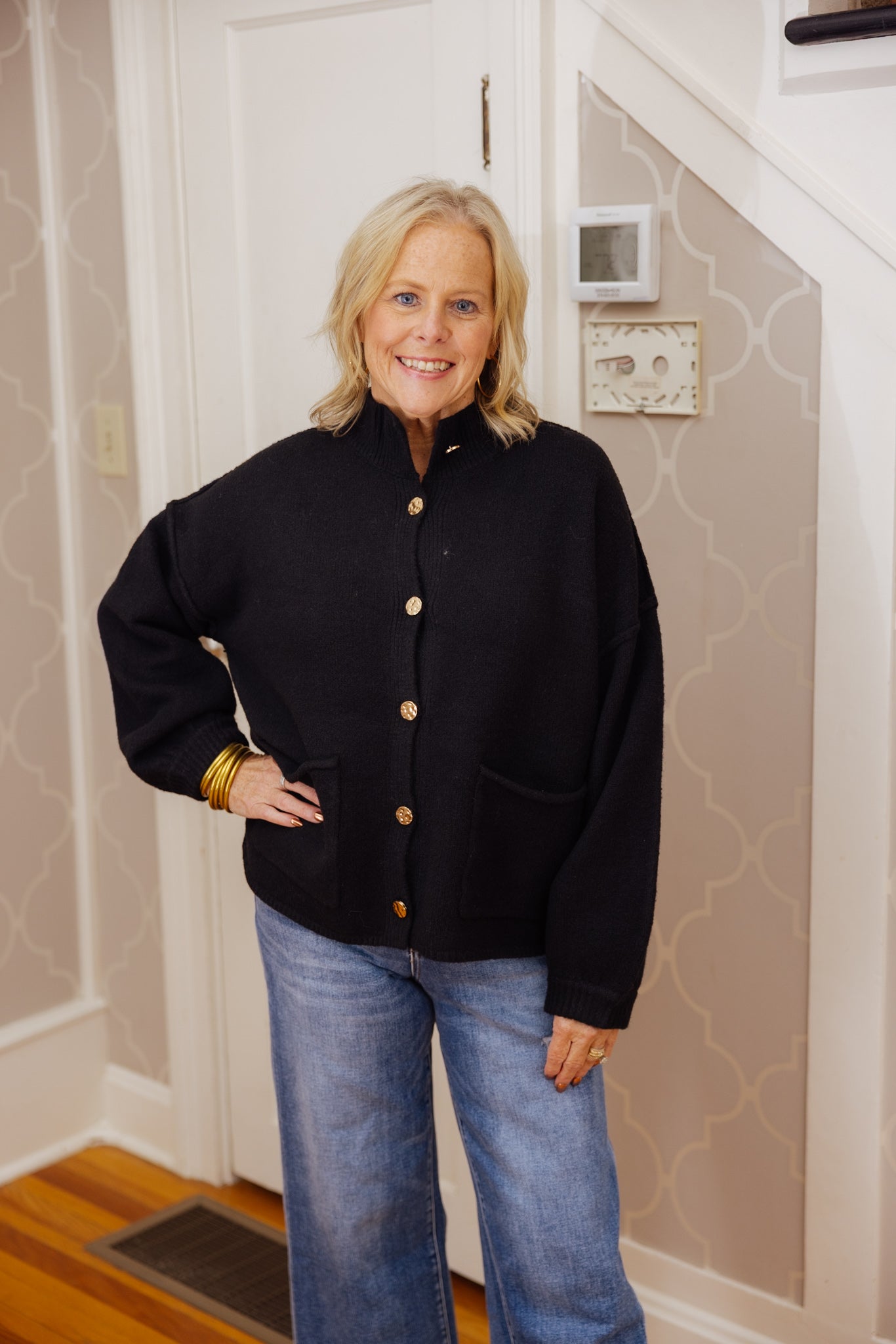 Mock Neck Cardigan